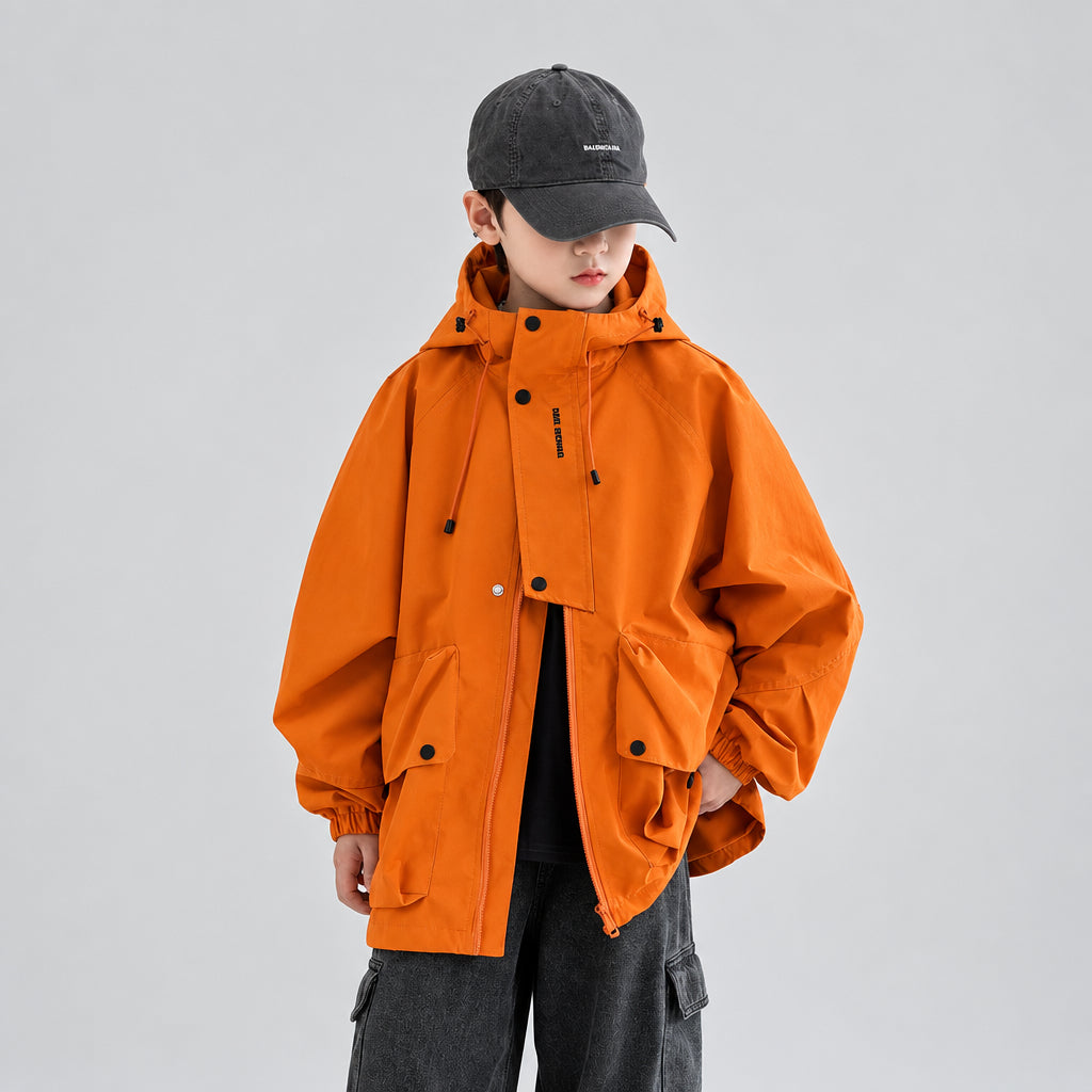 Veste coupe-vent décontractée à capuche