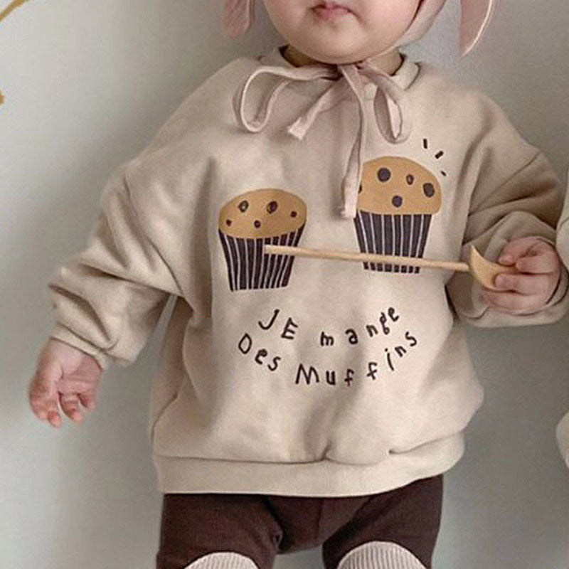 Sweat à capuche décontracté en polaire avec motif