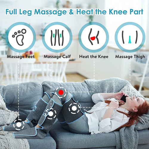 Appareil de massage chauffant électrique pour soulager les douleurs musculaires (pieds, genoux, mollets)