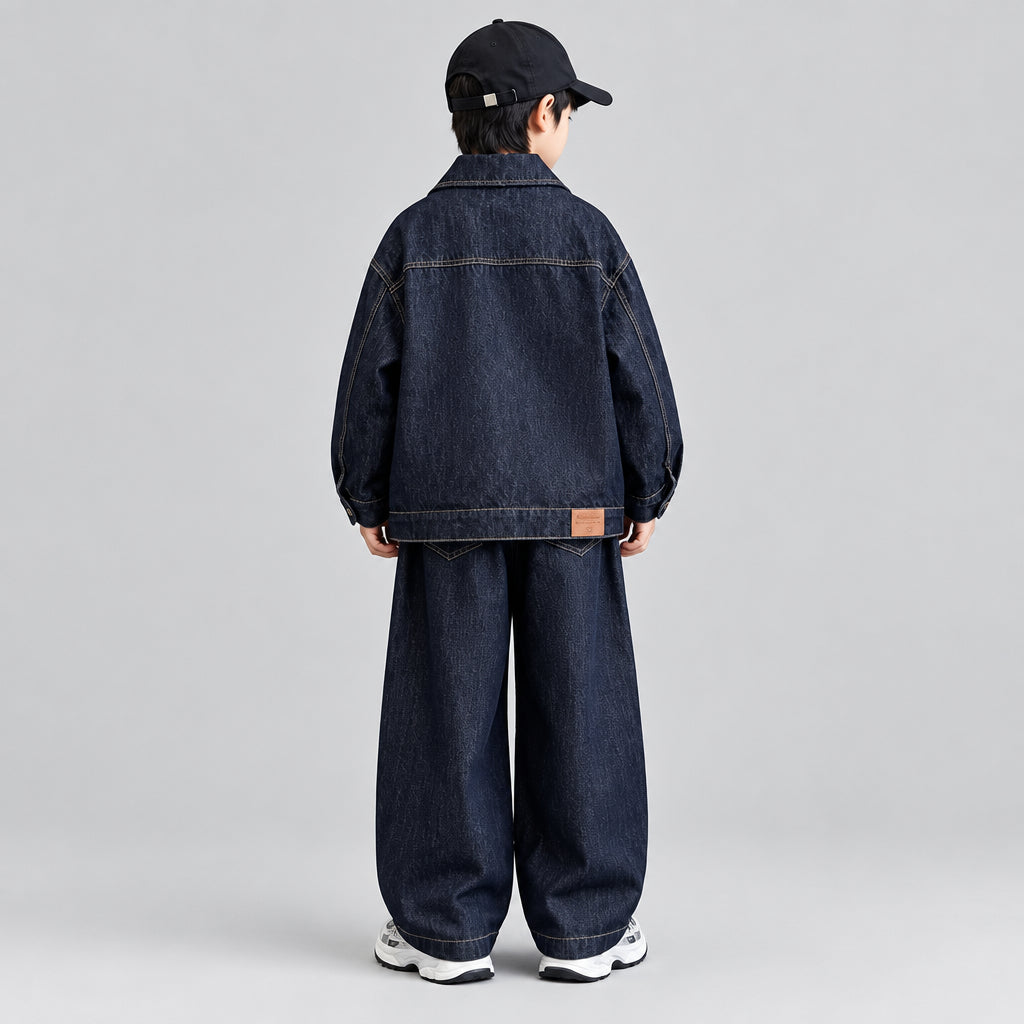 Ensemble veste et pantalon cargo en jean
