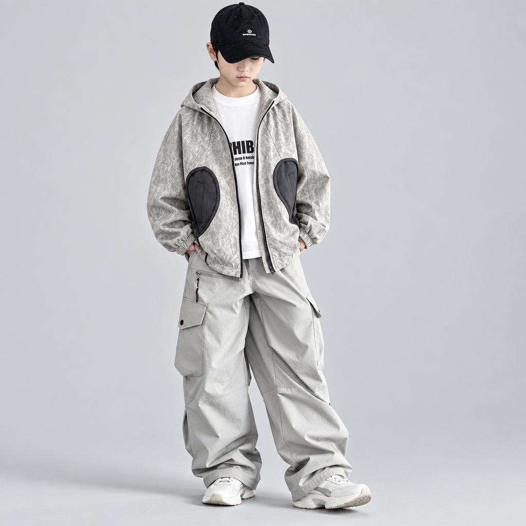 Veste décontractée à capuche et ouverture frontale pour garçon
