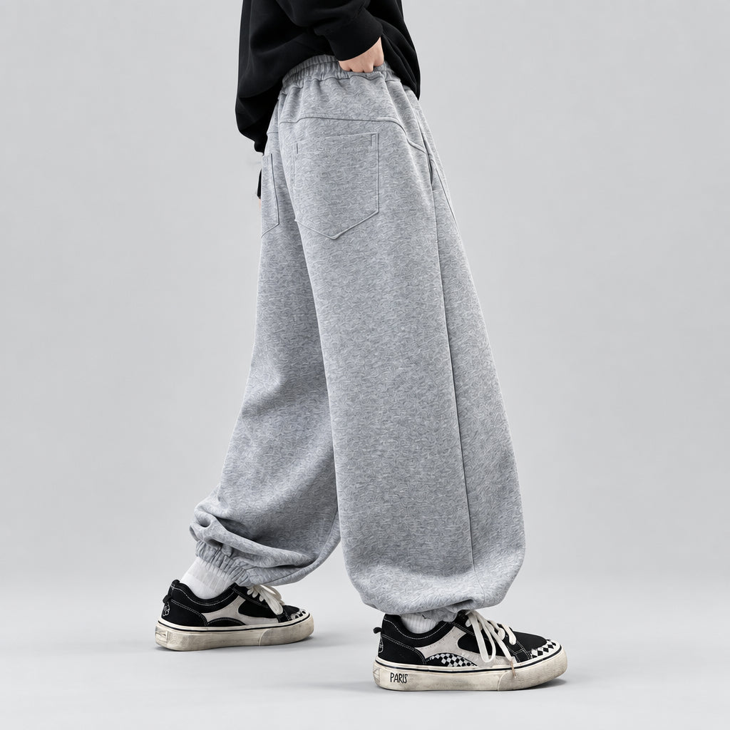 Pantalon décontracté, coupe ample, avec taille élastique et cordon de serrage
