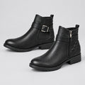 Bottines  Confortables, talon bas, avec boucle et motif à carreaux