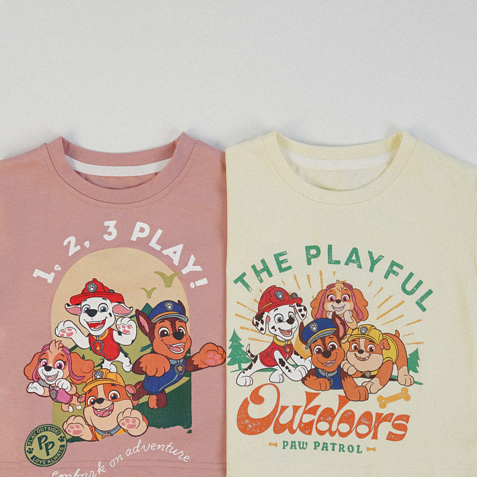 T-shirt à manches courtes pour enfants, imprimé dessin animé