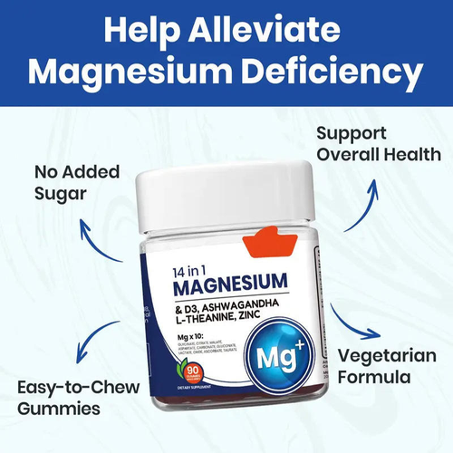 90 capsules gélifiées « 14 en 1 » pour adultes à base d'ashwagandha, de vitamine D3, de zinc et de magnésium