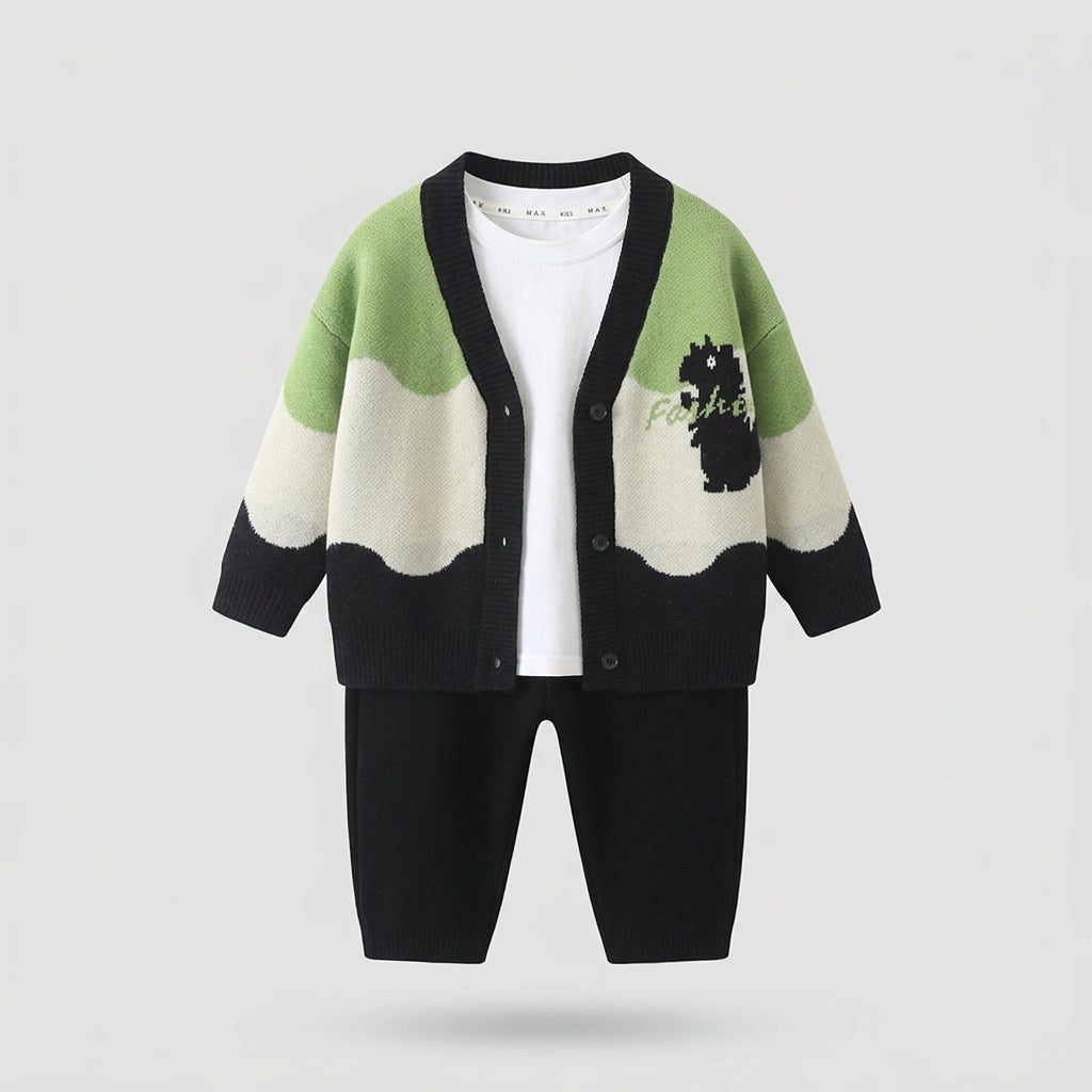 Gilet en maille à motif dinosaures