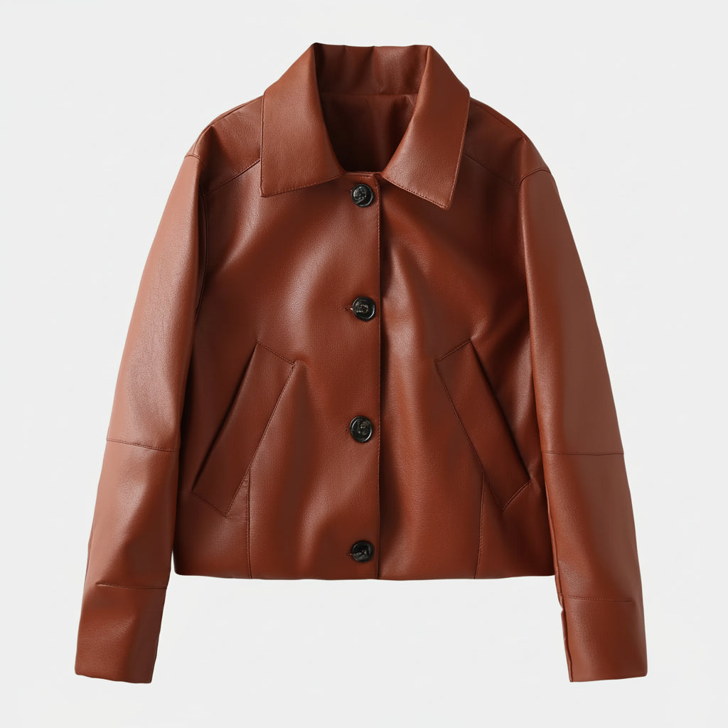 Veste à col et manches longues, boutonnage simple