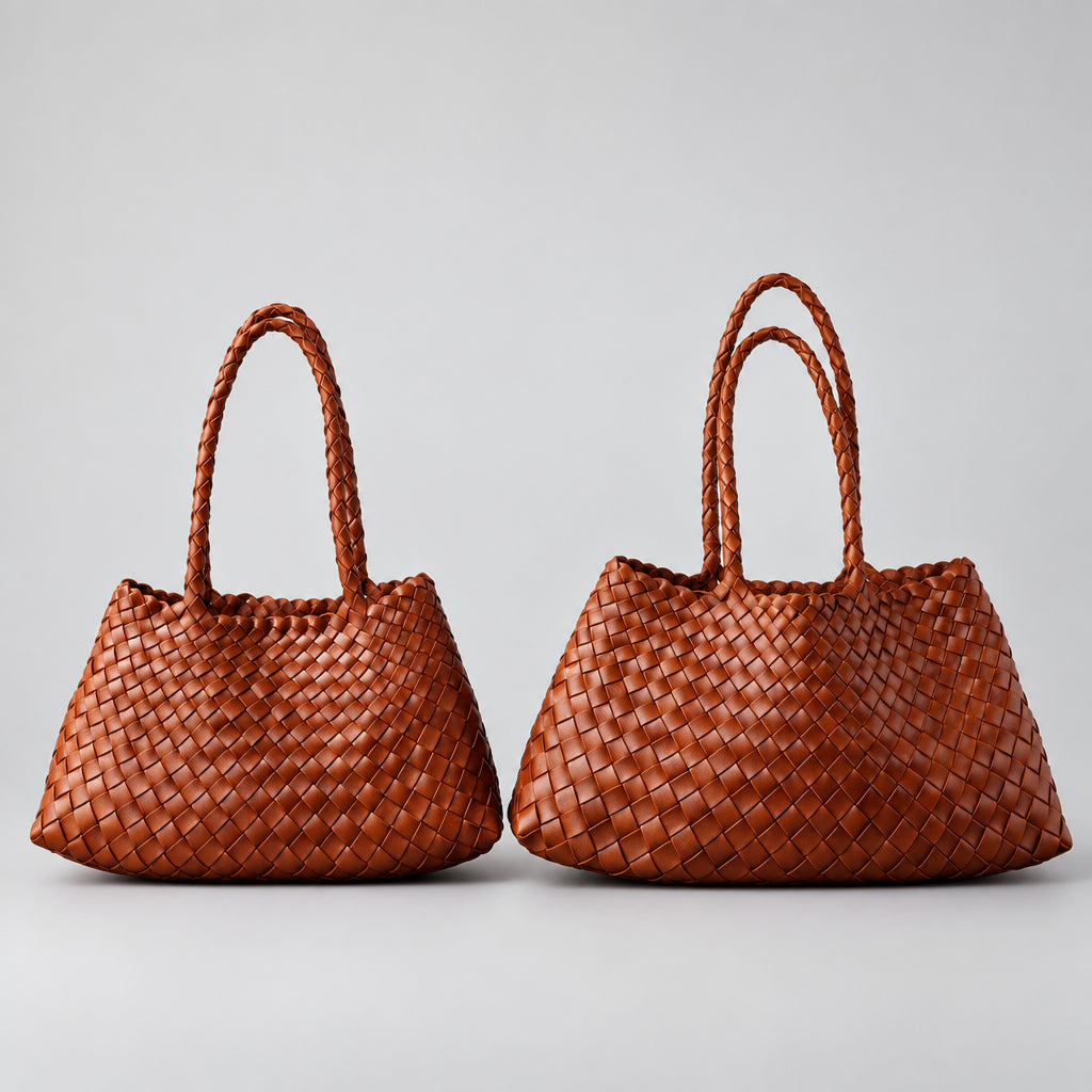 Sac tressé en cuir véritable