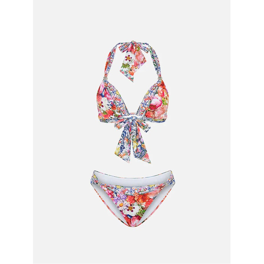 Ensemble de maillot de bain une pièce sexy imprimé ajouré pour femme, avec bretelles.