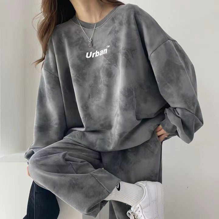Ensemble tie-dye : sweat à capuche ample et pantalon de jogging large