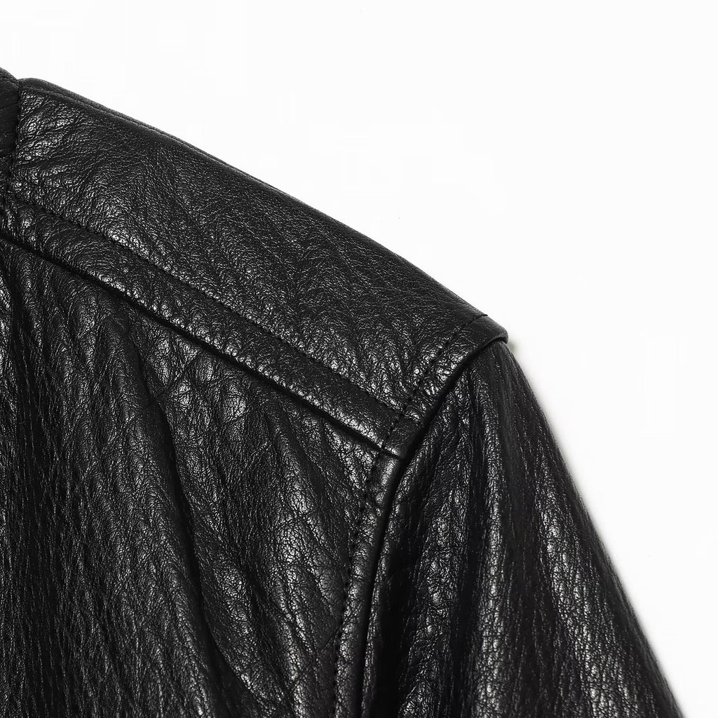 Veste courte en  simili cuir souple style urbain
