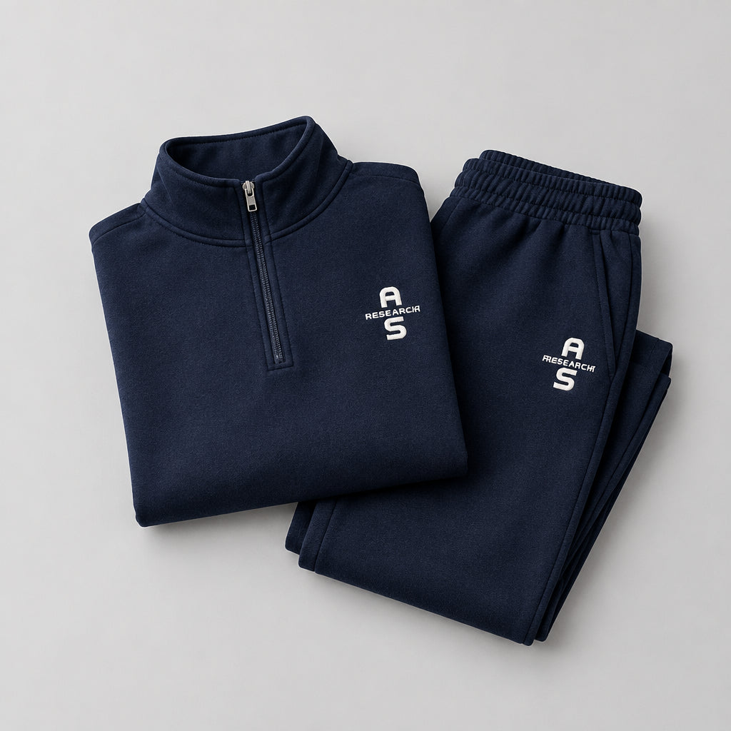 Ensemble sweat et pantalon, Style décontracté, manches longues, demi-zip, coupe ample, tenue de sport