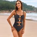 Maillot de bain une pièce à décolleté cœur froncé et découpé