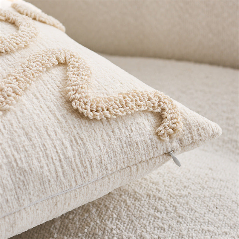 Housse de coussin brodée