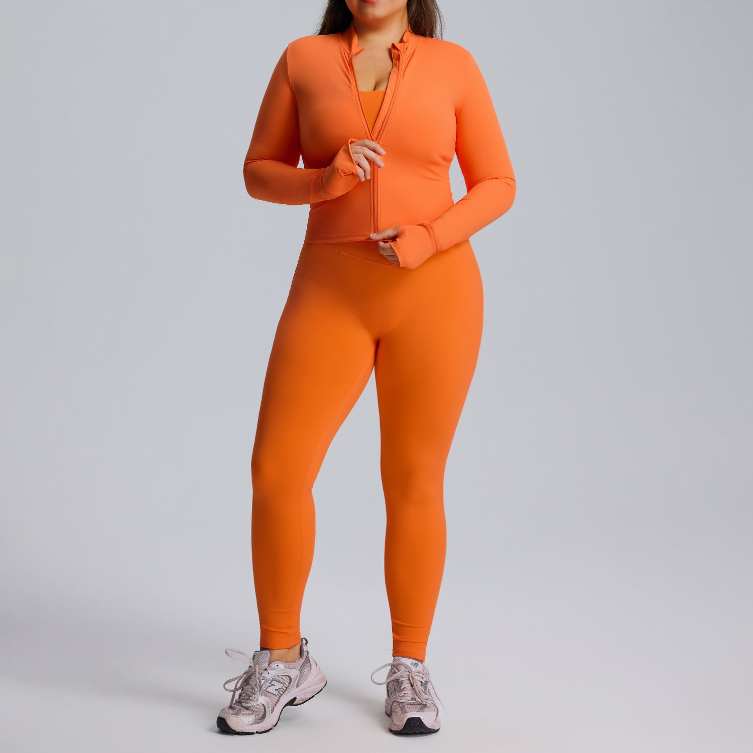 Ensemble de yoga à manches longues pour femme, ensemble trois pièces