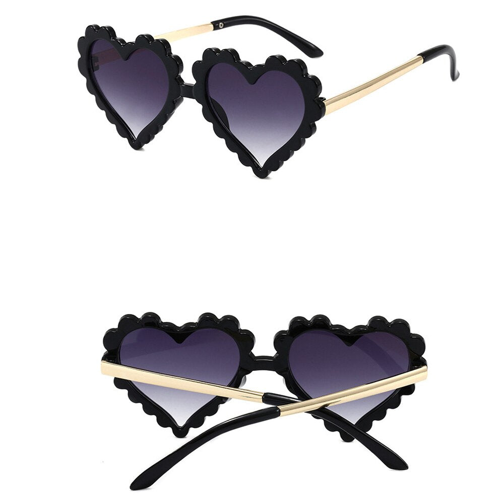 Lunettes de soleil  pour enfants avec des fleurs en forme de cœur et de fleur, protection UV400