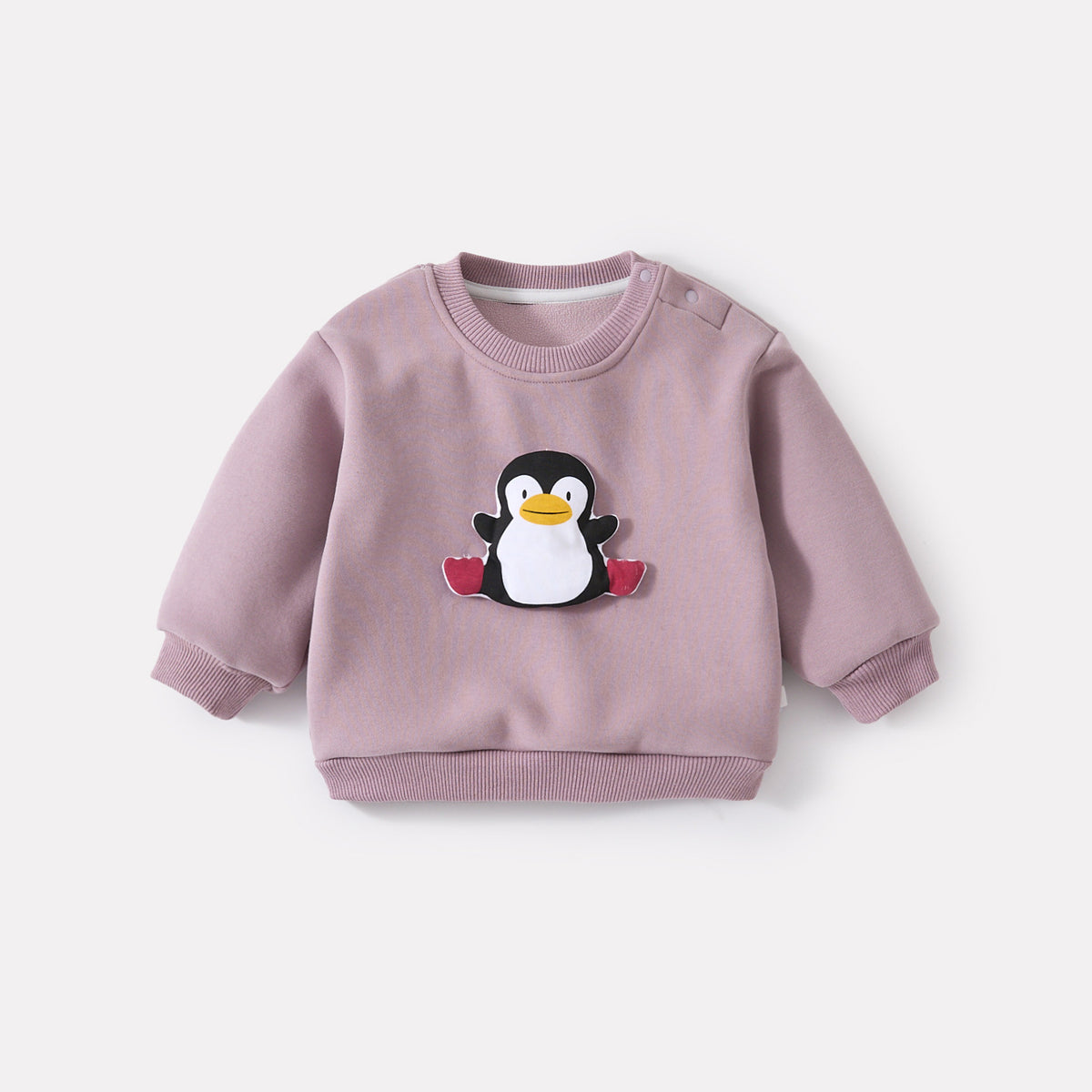 Salopette en velours, sweat-shirt pingouin