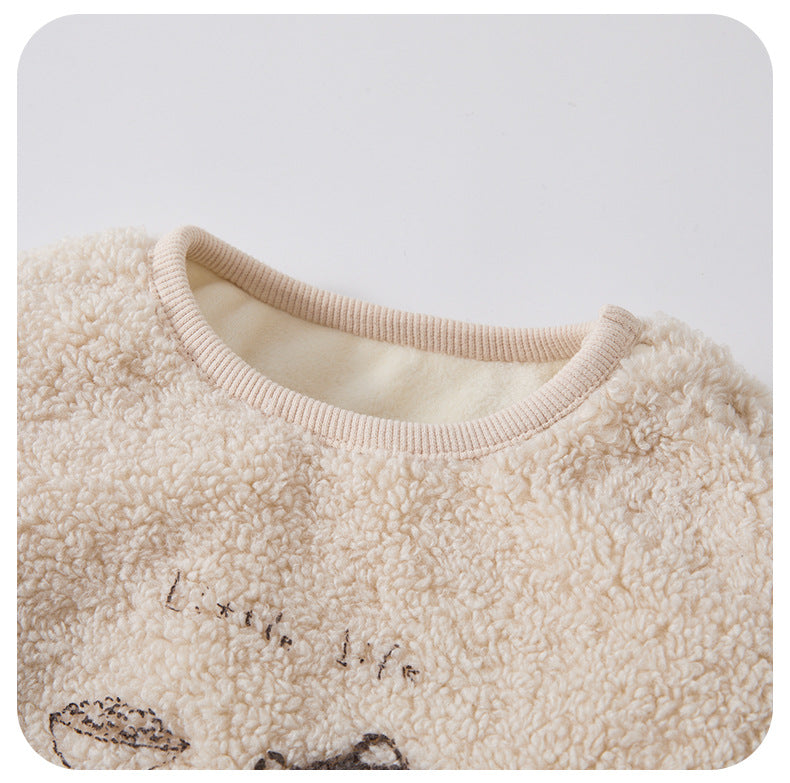 Ensemble en polaire : sweat et pantalon rayé