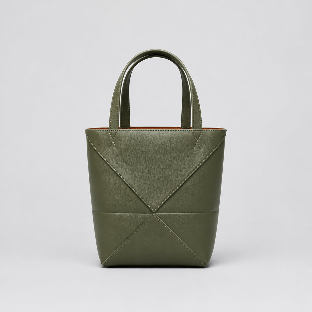 Sac-seau pliable à grande capacité, porté épaule, avec empiècements géométriques