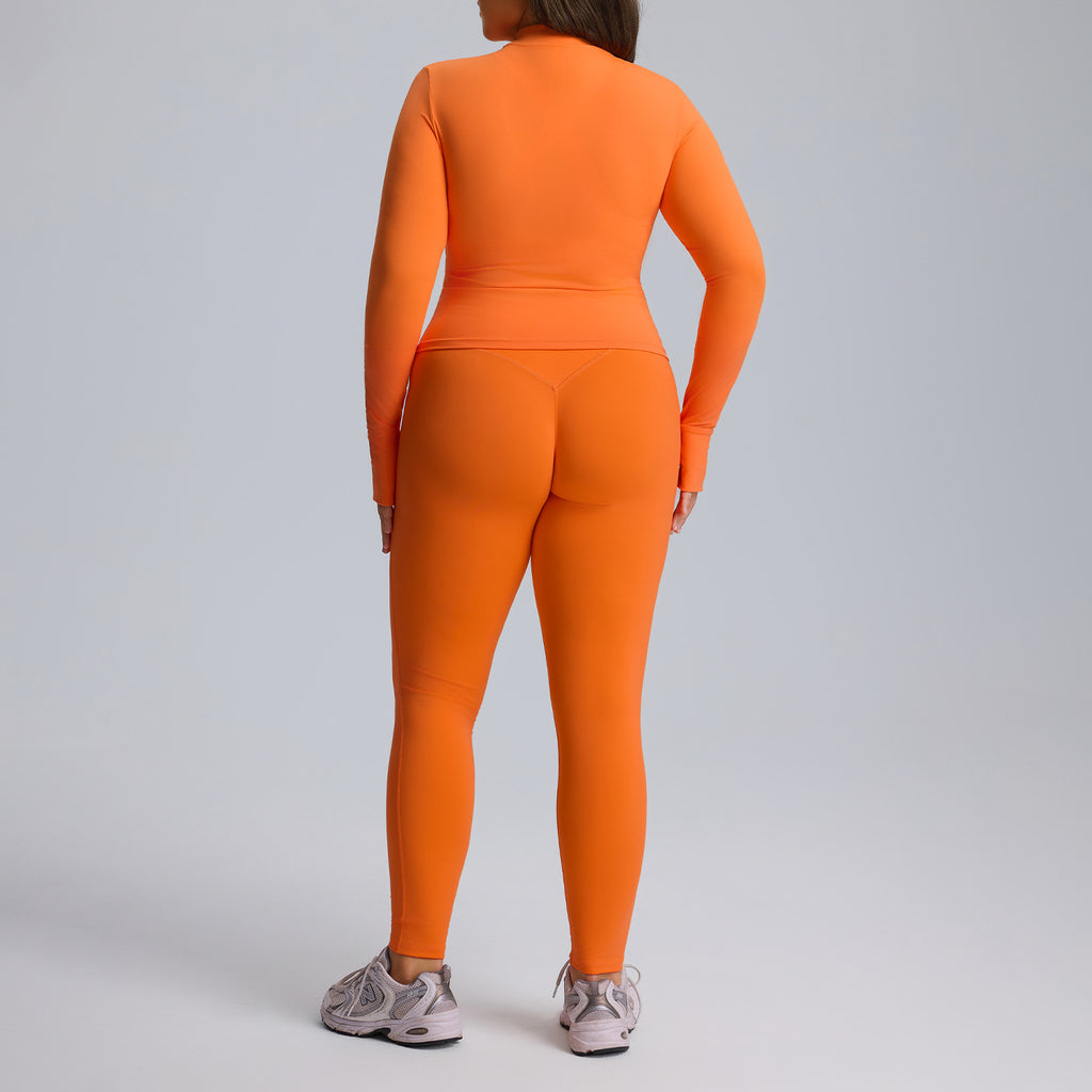 Ensemble de yoga à manches longues pour femme, ensemble trois pièces