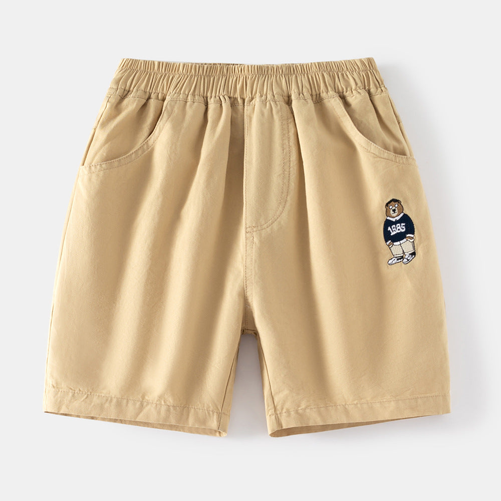 Shorts d'été avec broderie de dessin animé