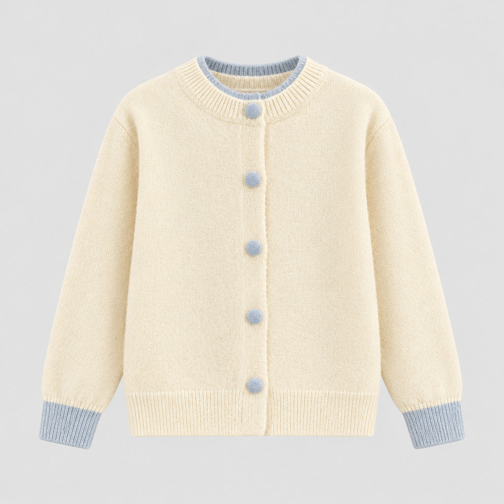 Gilet en maille , boutonné à l'avant, coupe ample, couleur jaune crème.