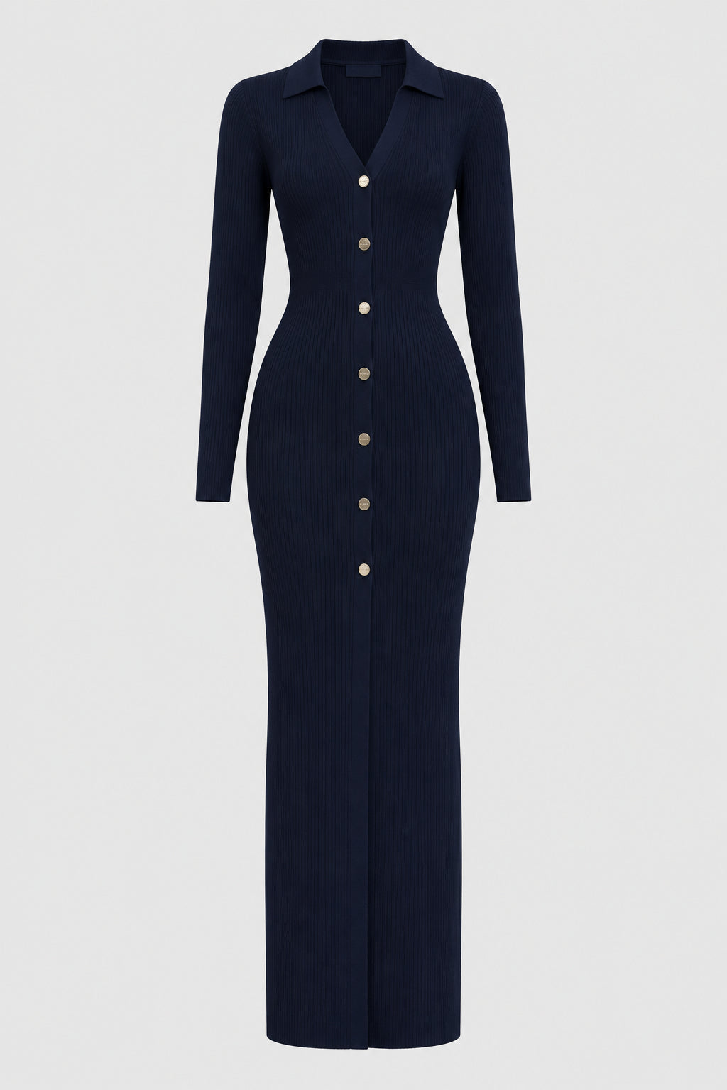Robe en maille ,coupe ajustée, boutonnée, confortable, élégante et chic