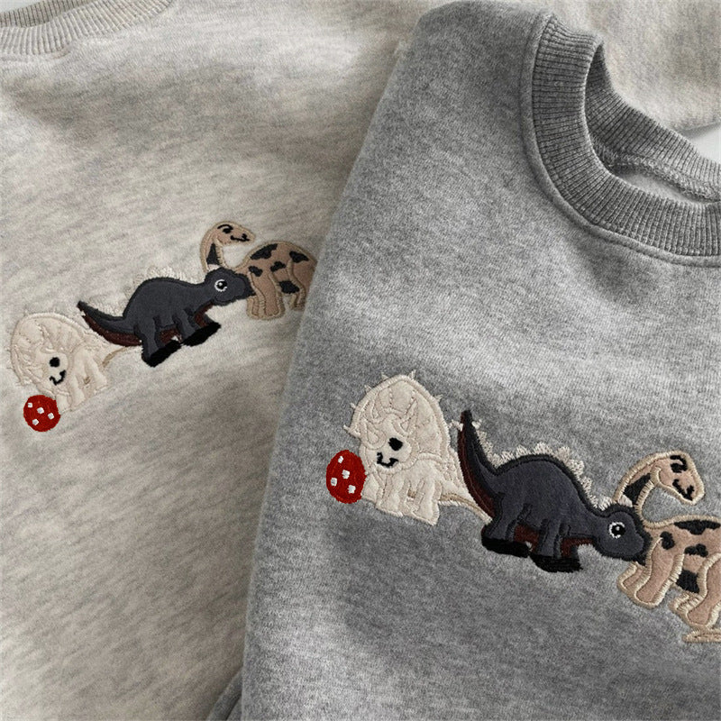Pull body pour bébé en polaire avec broderie dinosaure