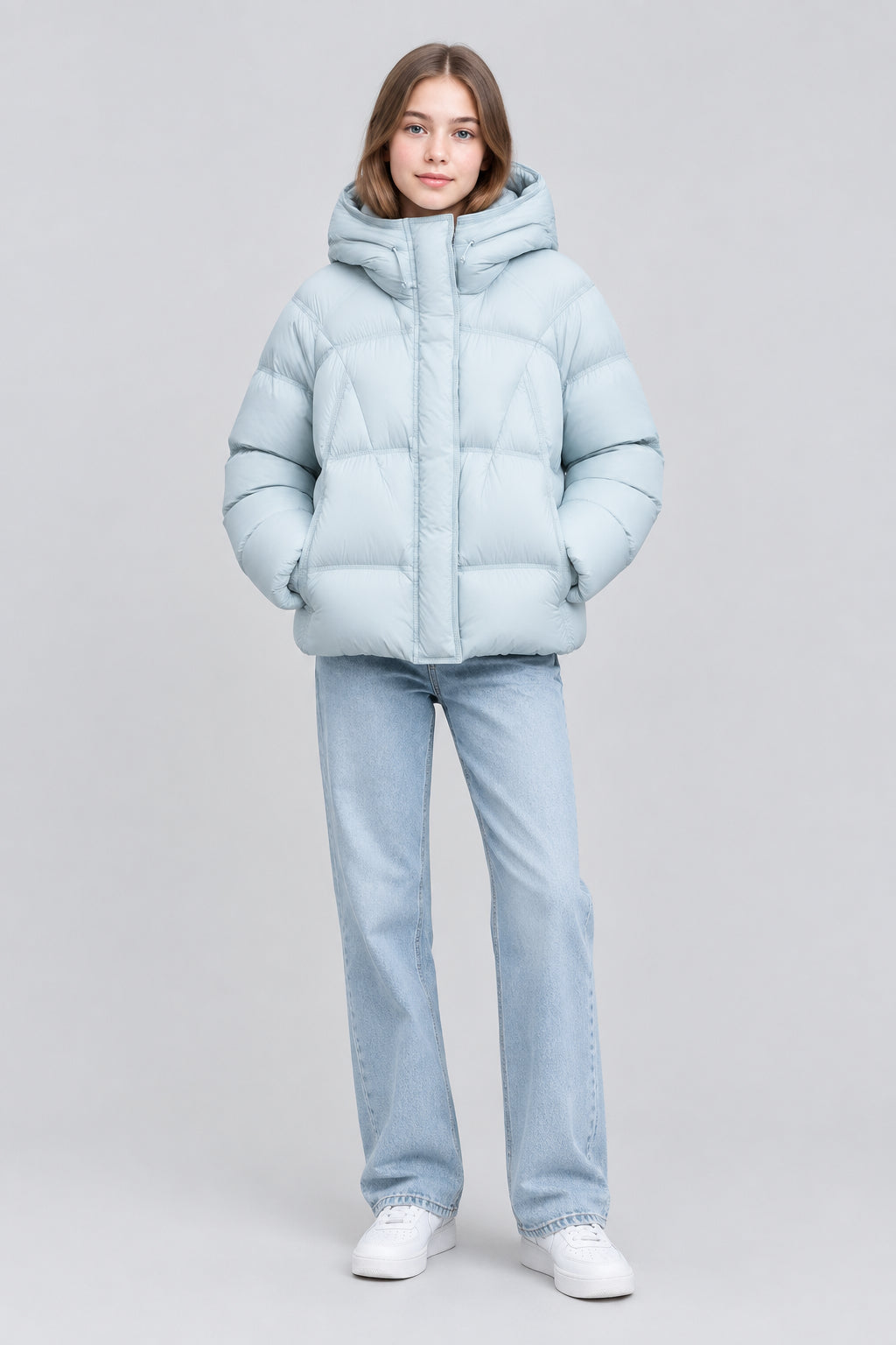 Veste zippée à manches longues et capuche