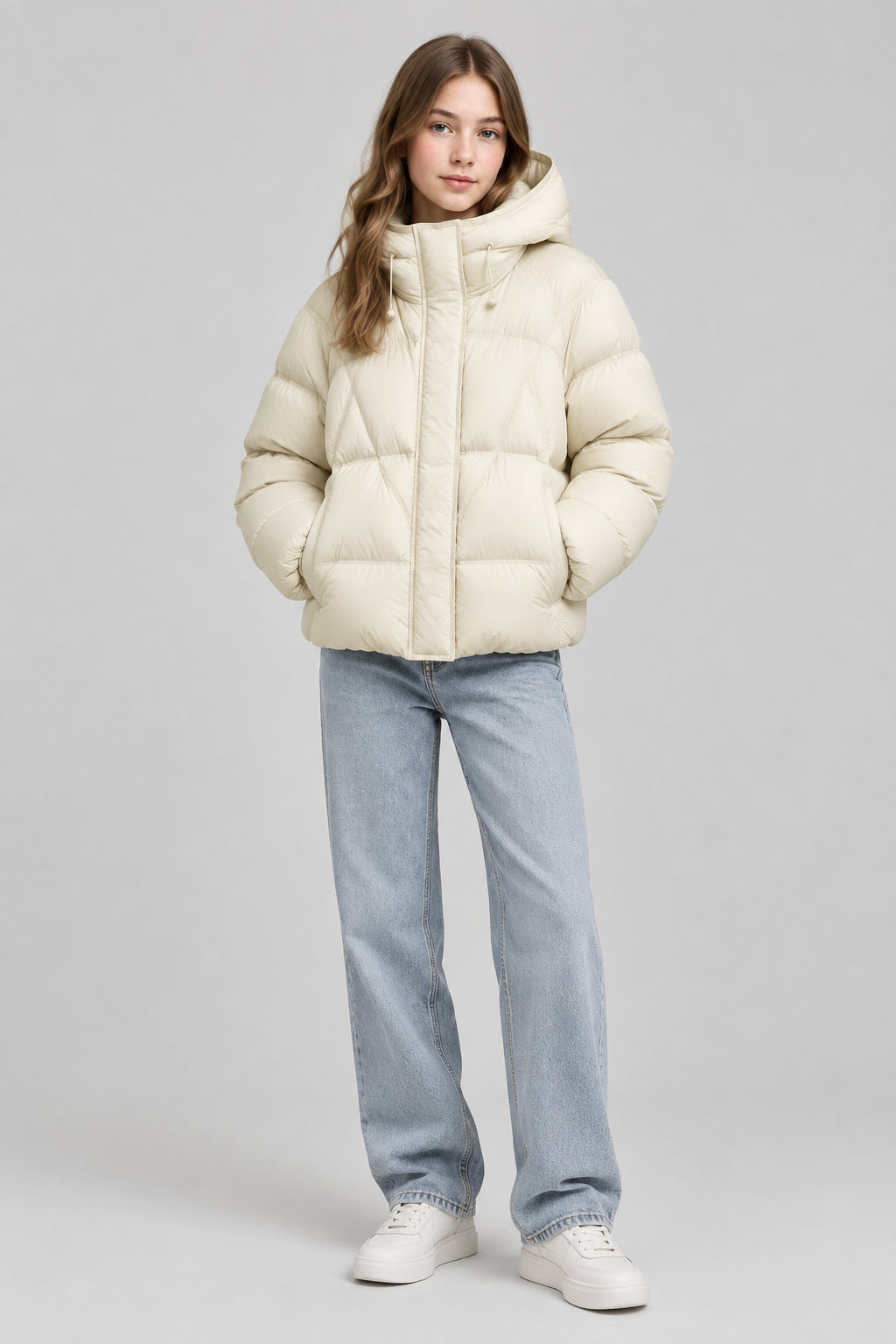Veste zippée à manches longues et capuche