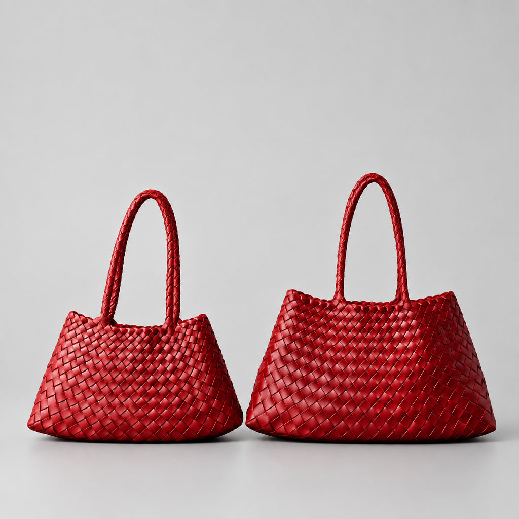 Sac tressé en cuir véritable