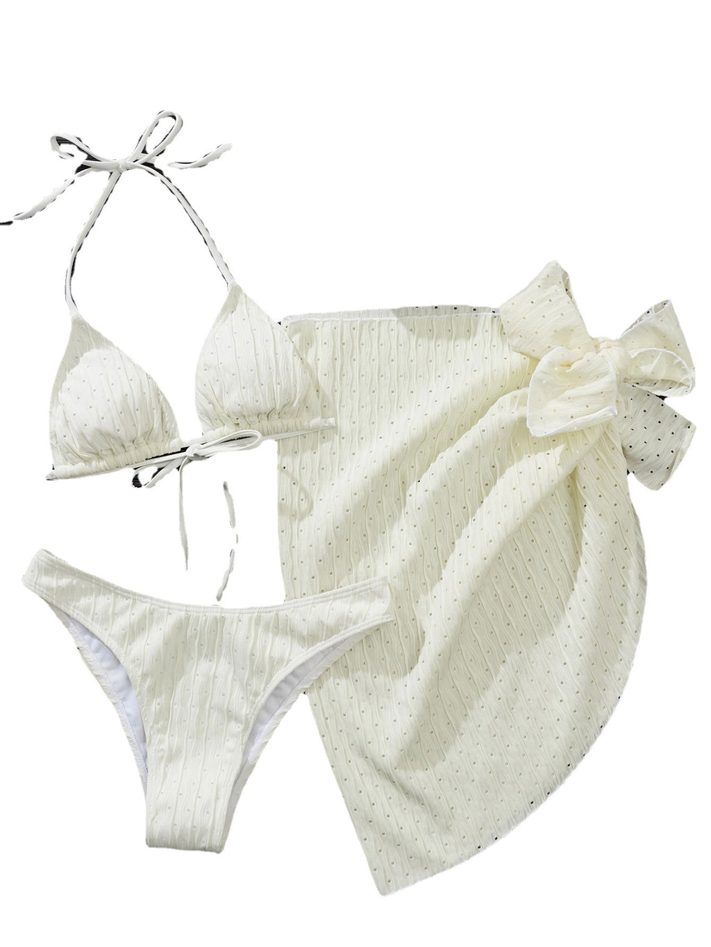 Maillot de bain trois pièces femme, bikini sexy à lacets et dos nu