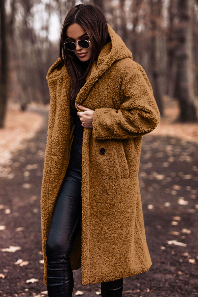 Manteau long en laine pour femme
