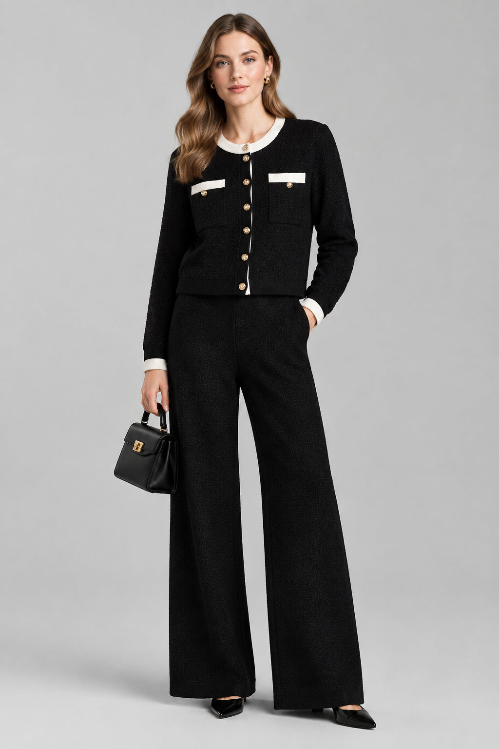 Ensemble Gilet boutonnée et Pantalon large