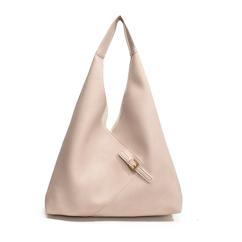 Sac porté épaule en cuir souple uni