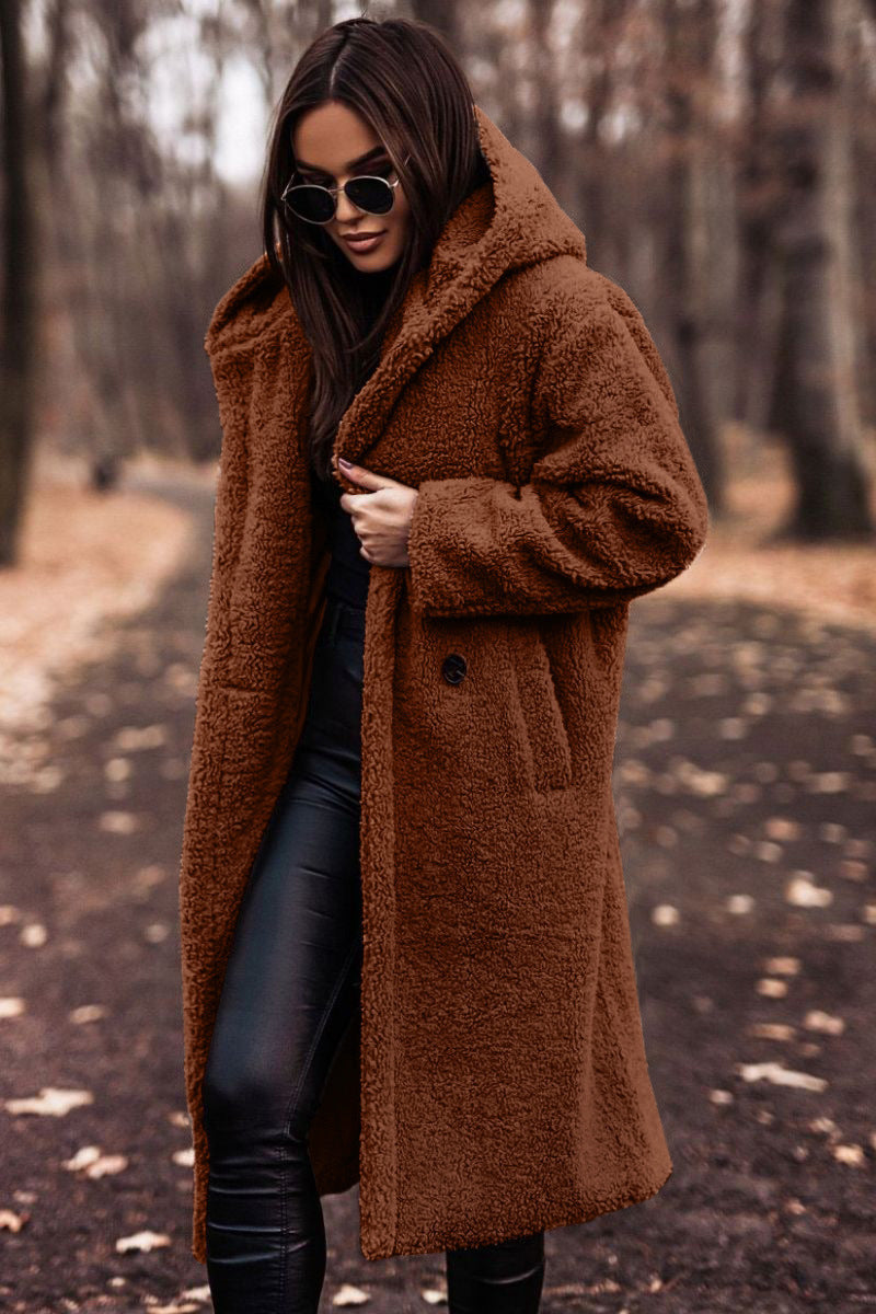 Manteau long en laine pour femme