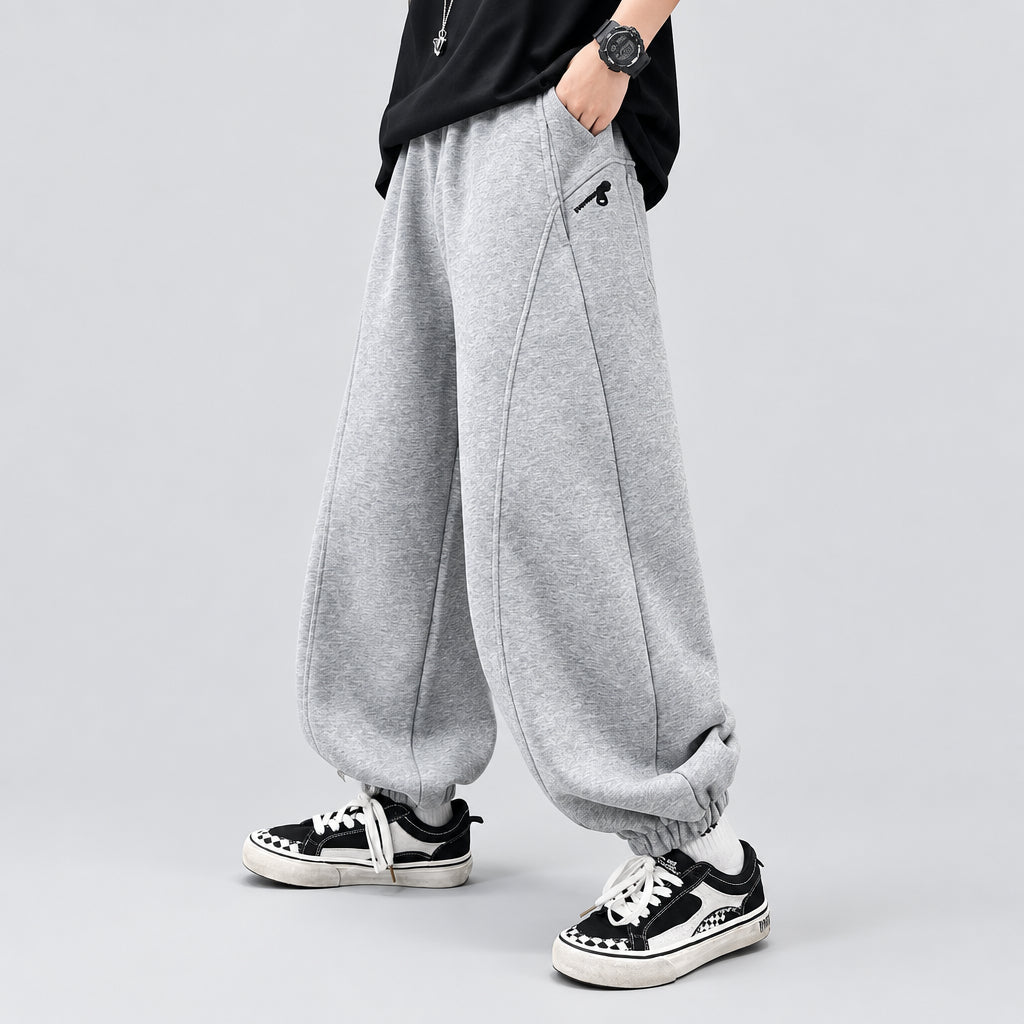 Pantalon décontracté, coupe ample, avec taille élastique et cordon de serrage