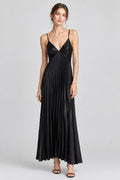 Robe nuisette en velours façon patchwork, à col en V et plis, pour une silhouette affinée