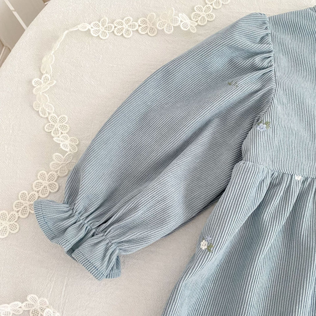 Robe à manches longues avec nœud pour fille