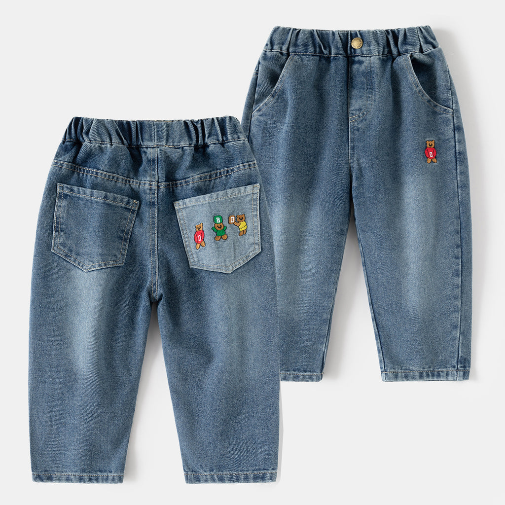 Jeans imprimés à motifs de dessins animés pour garçons