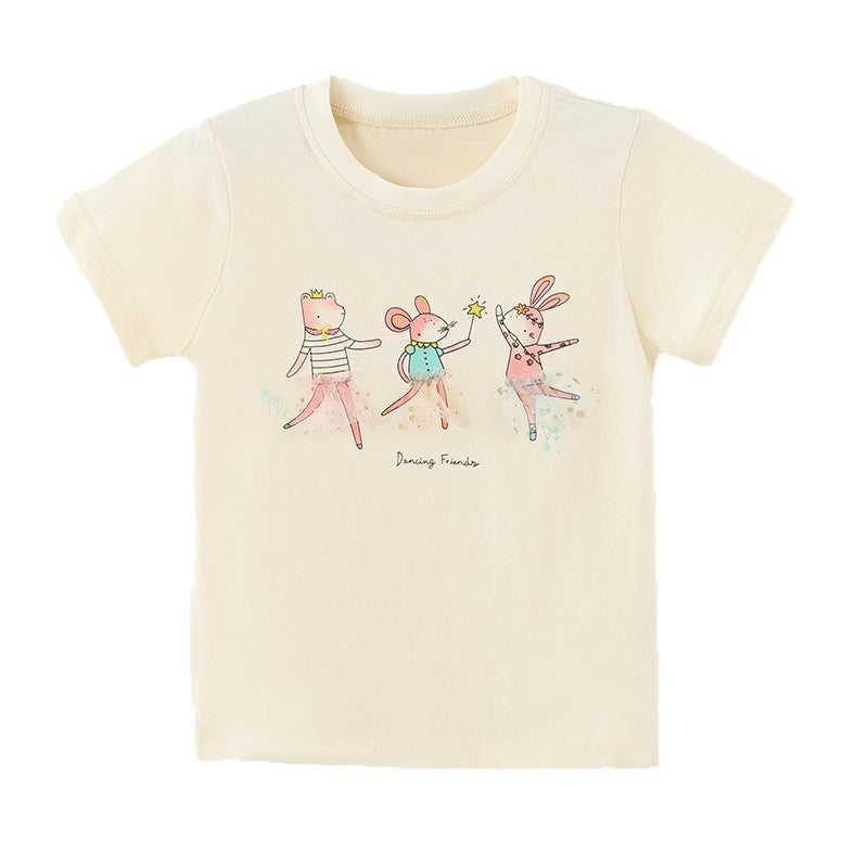 T-shirt imprimé à col rond pour enfants