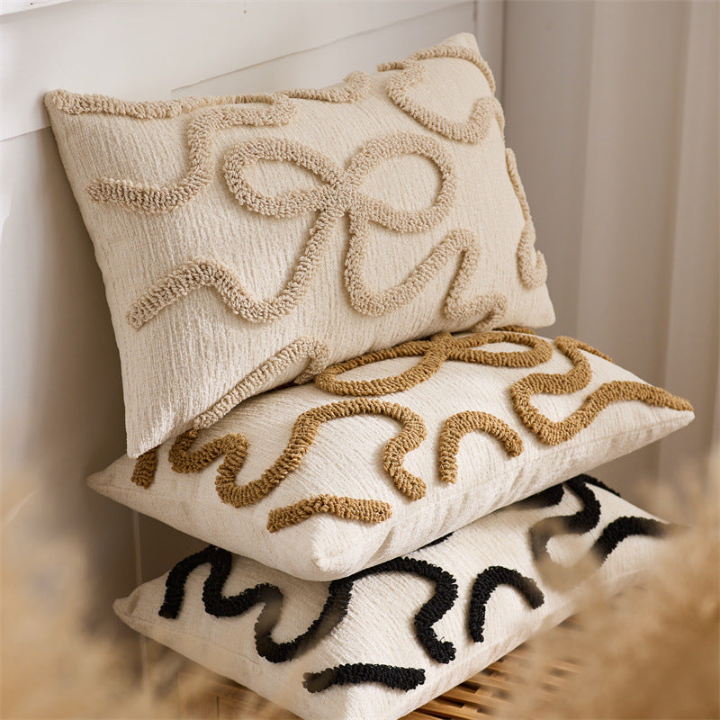 Housse de coussin brodée