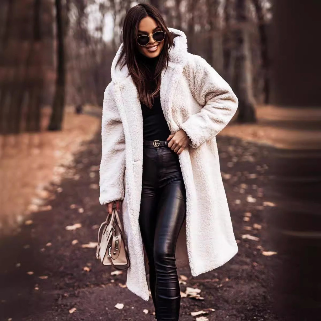 Manteau long en laine pour femme