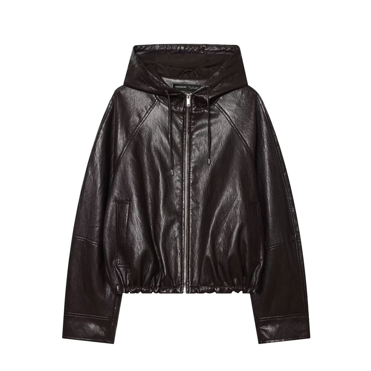 Veste à capuche effet cuir style urbain