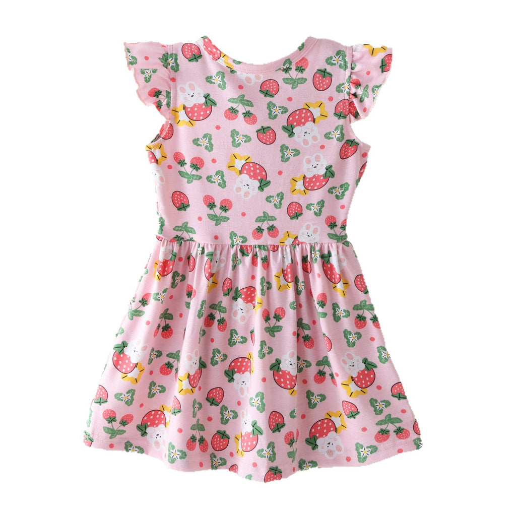 Robe imprimé à volants pour filles