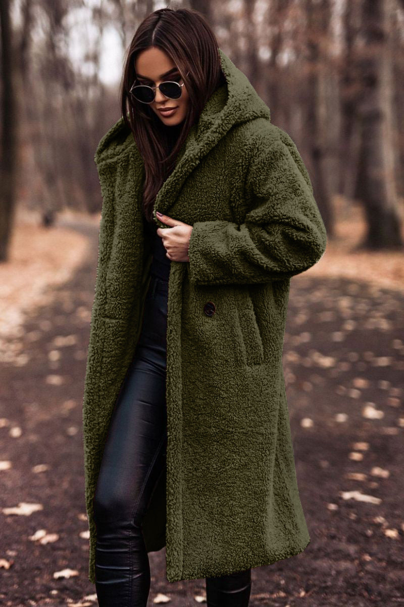 Manteau long en laine pour femme