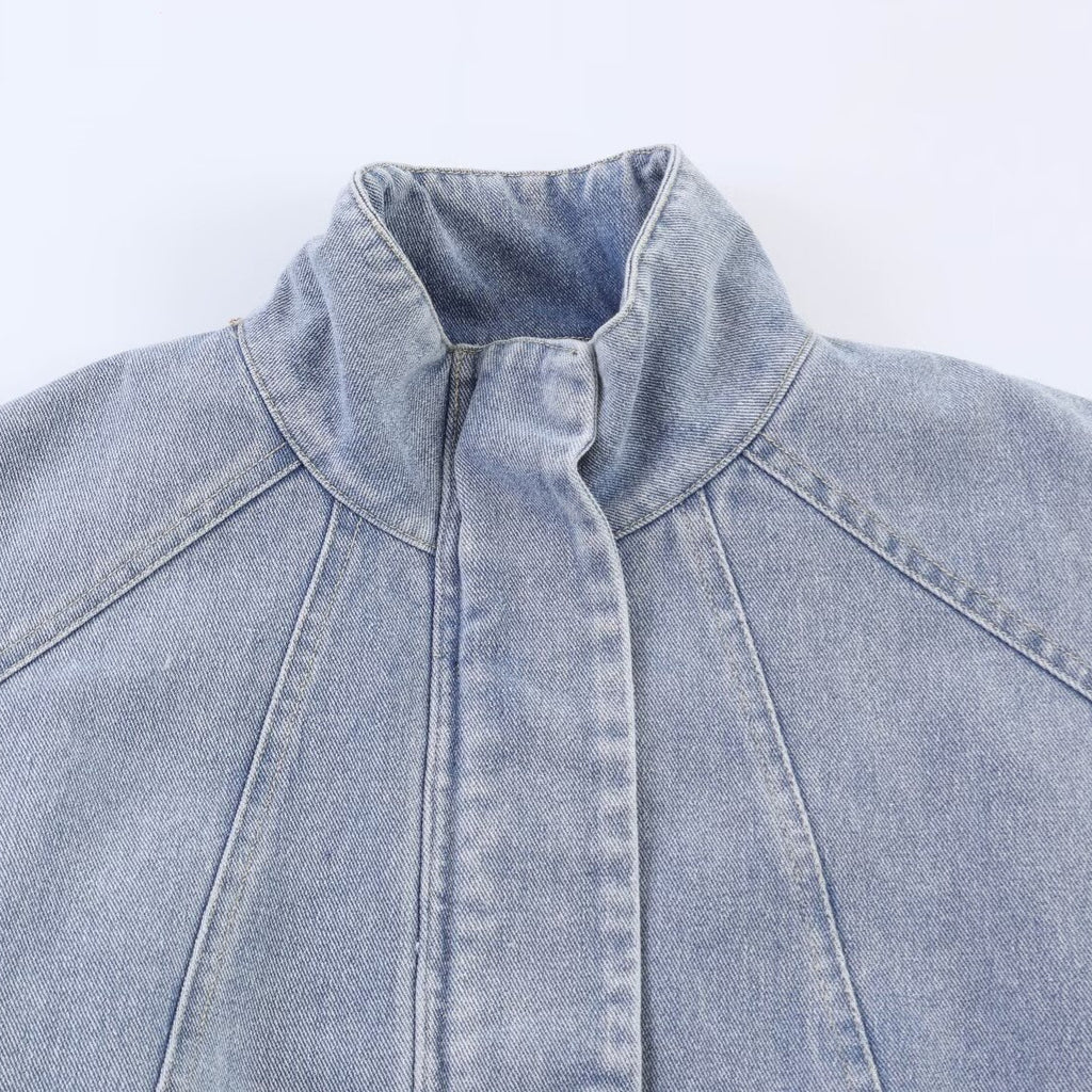 Blouson en jean à col montant