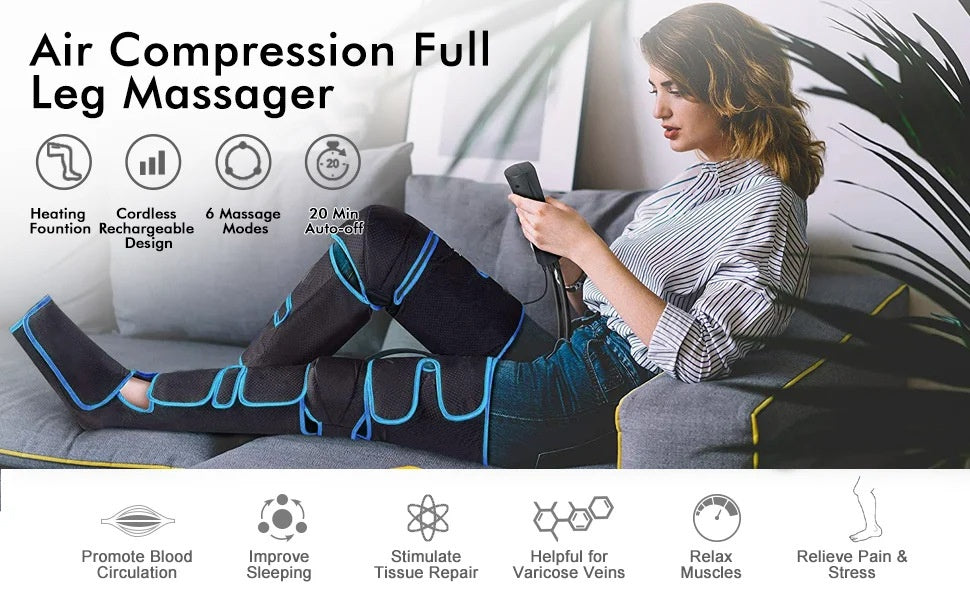 Appareil de massage chauffant électrique pour soulager les douleurs musculaires (pieds, genoux, mollets)