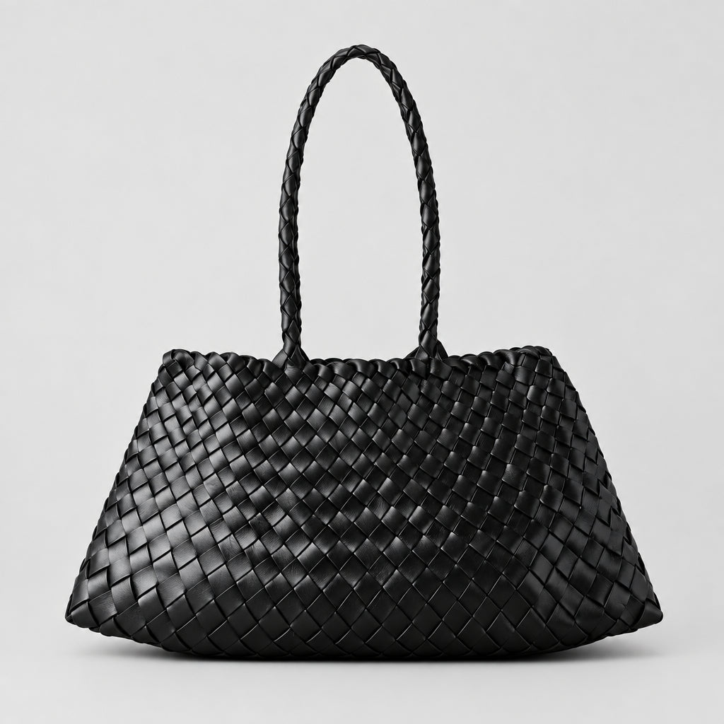 Sac tressé en cuir véritable