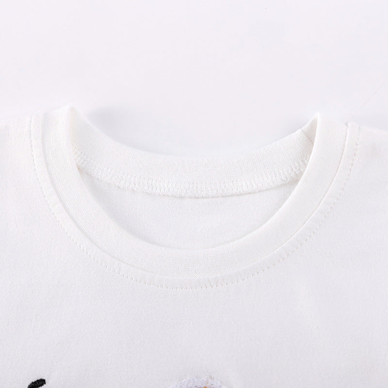 Ensemble d'été décontracté pour filles avec motif d'ours